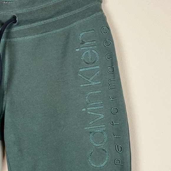 Calvin Klein Performance Forest Green Joggers Embroidered; Size M; Flaw - Picture 2 of 8